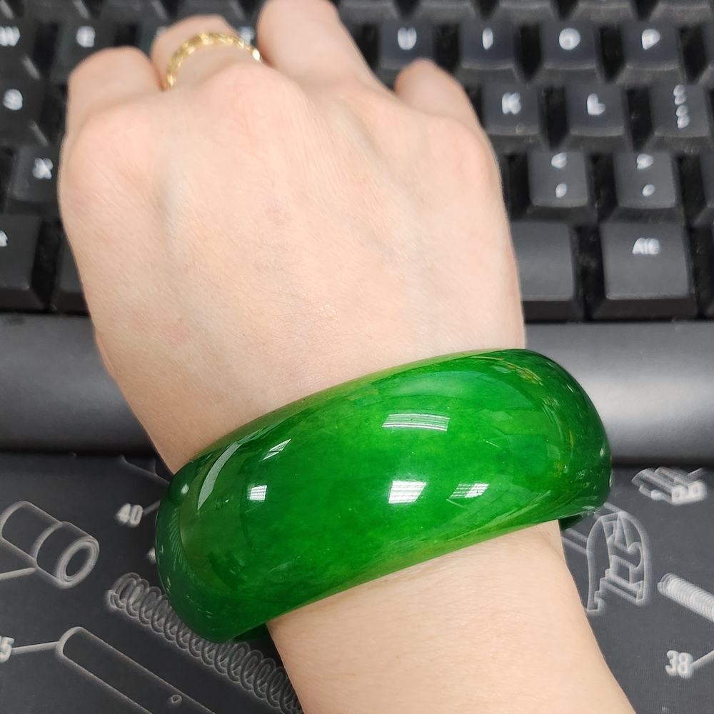 Rare Natural Thick Tire Jade Bangle